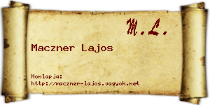 Maczner Lajos névjegykártya